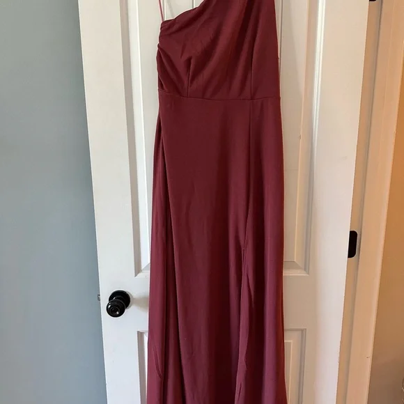 forest green junior bridesmaid dress V-neck Long Cap Sleeves Dark Red Bridesmaid Dress With Beading Lace US6 / Custom Color